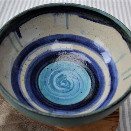 Hand made blue ceramic bowl