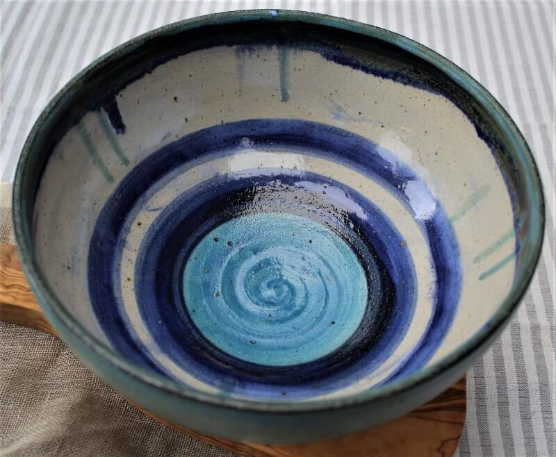 Hand made blue ceramic bowl