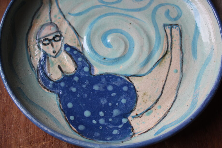 handmade sea swimming plate